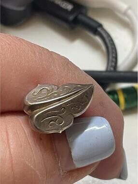 925 Sterling Silver Antique Art Deco Floral Leaf Screw Back Earrings